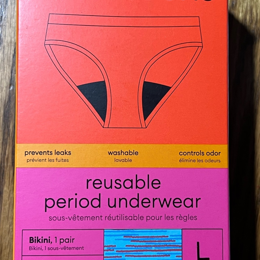 Thinx Pink and Black Reusable Bikini Panties